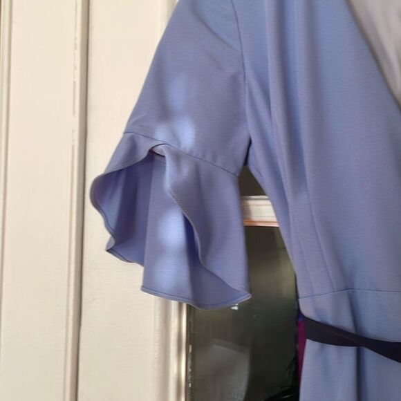 Anthropologie hutch contemporary abstract art color block wrap crepe dress - Picture 4 of 14